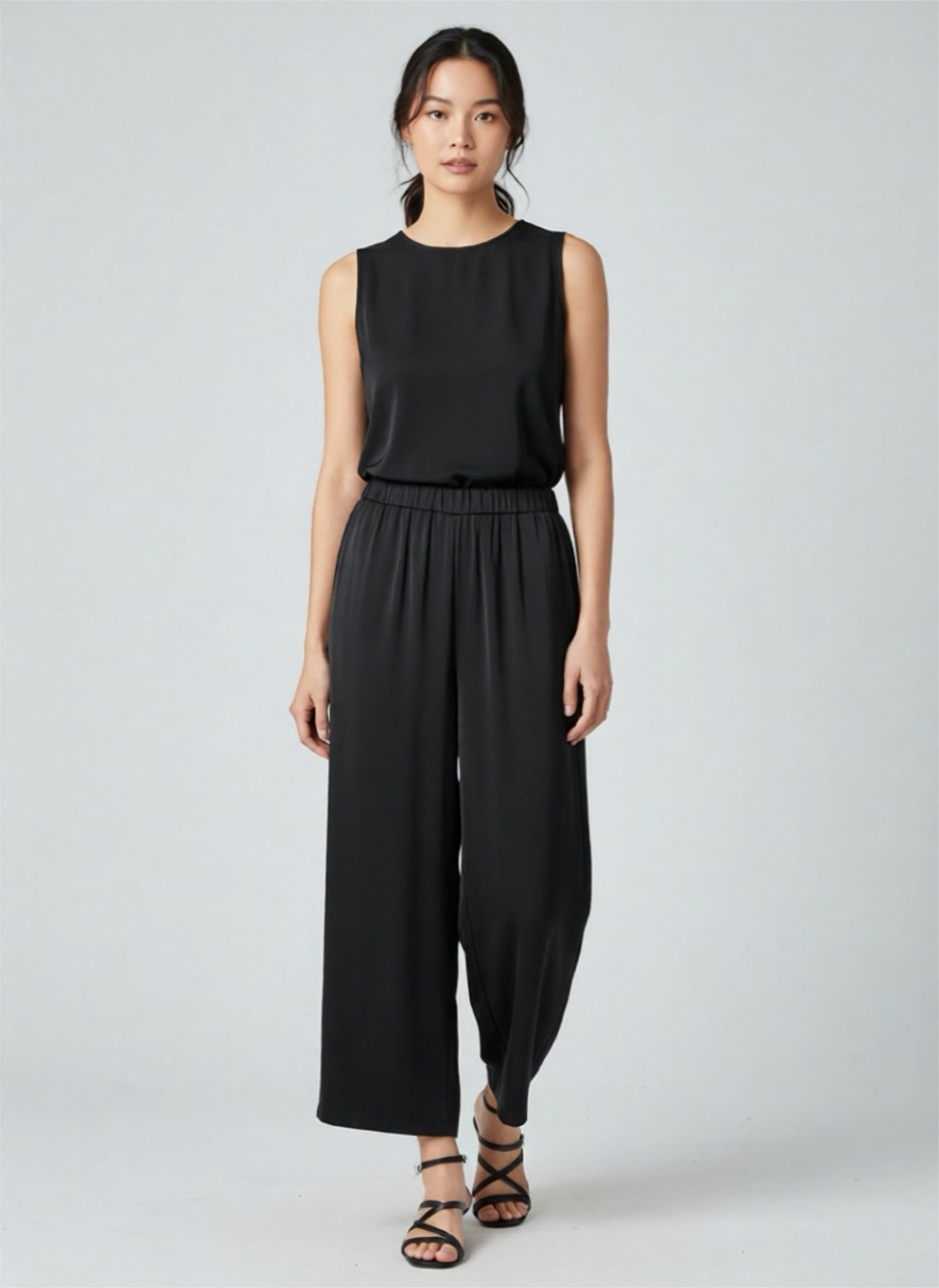 Hose in Satin-Optik in Schwarz aus Polyester - BECCA STUDIOS