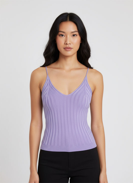 Rippstrick mit V-Ausschnitt