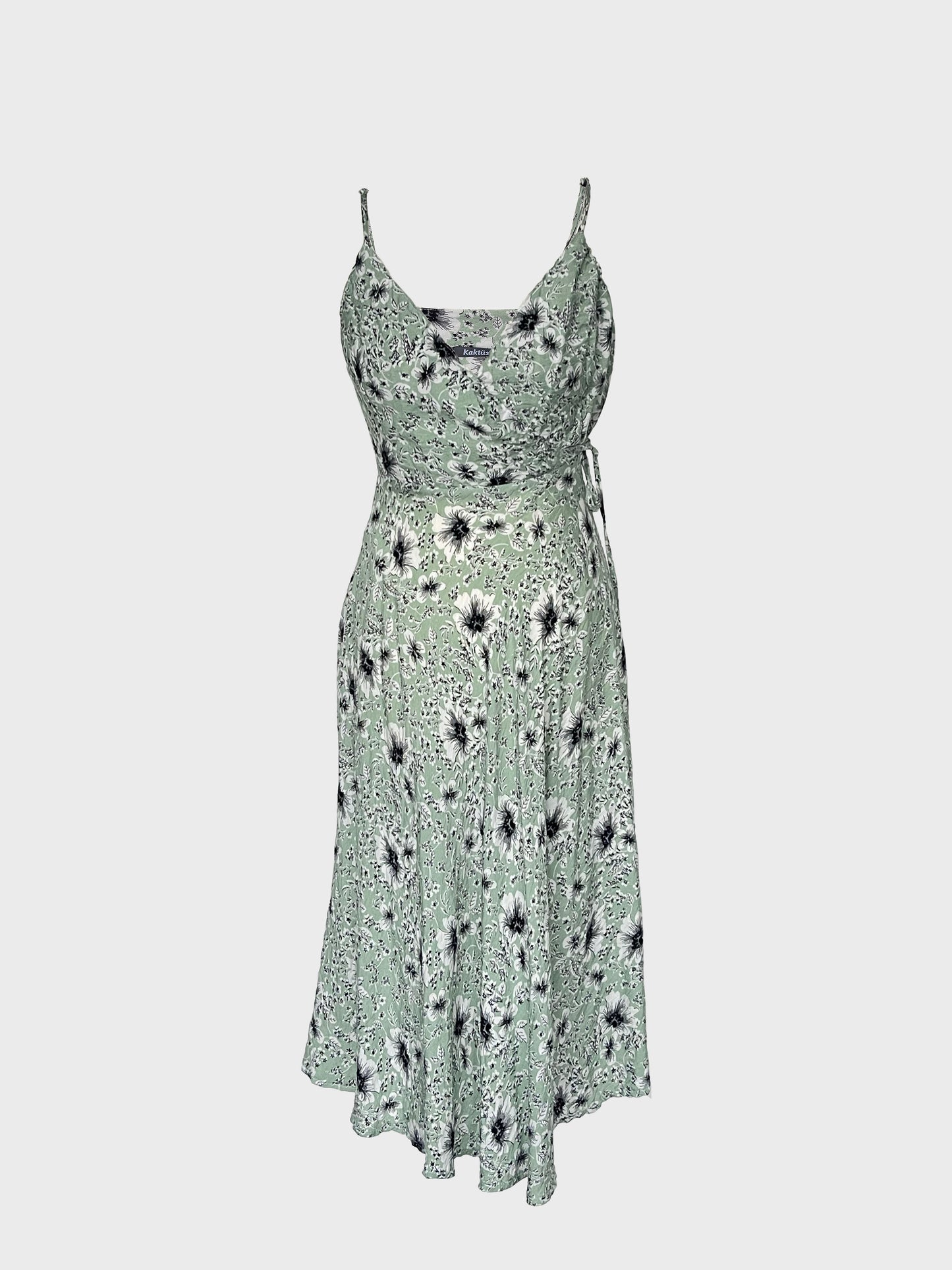 Gemustertes Midi Mint Kleid