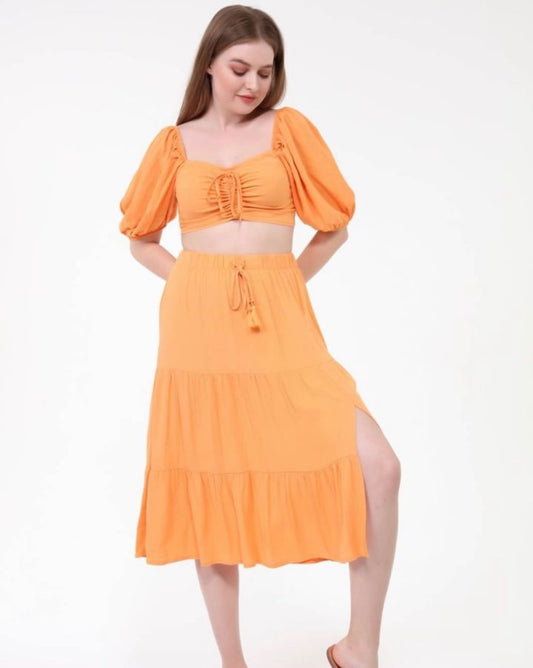 Zweiteiler aus Leinenoptik