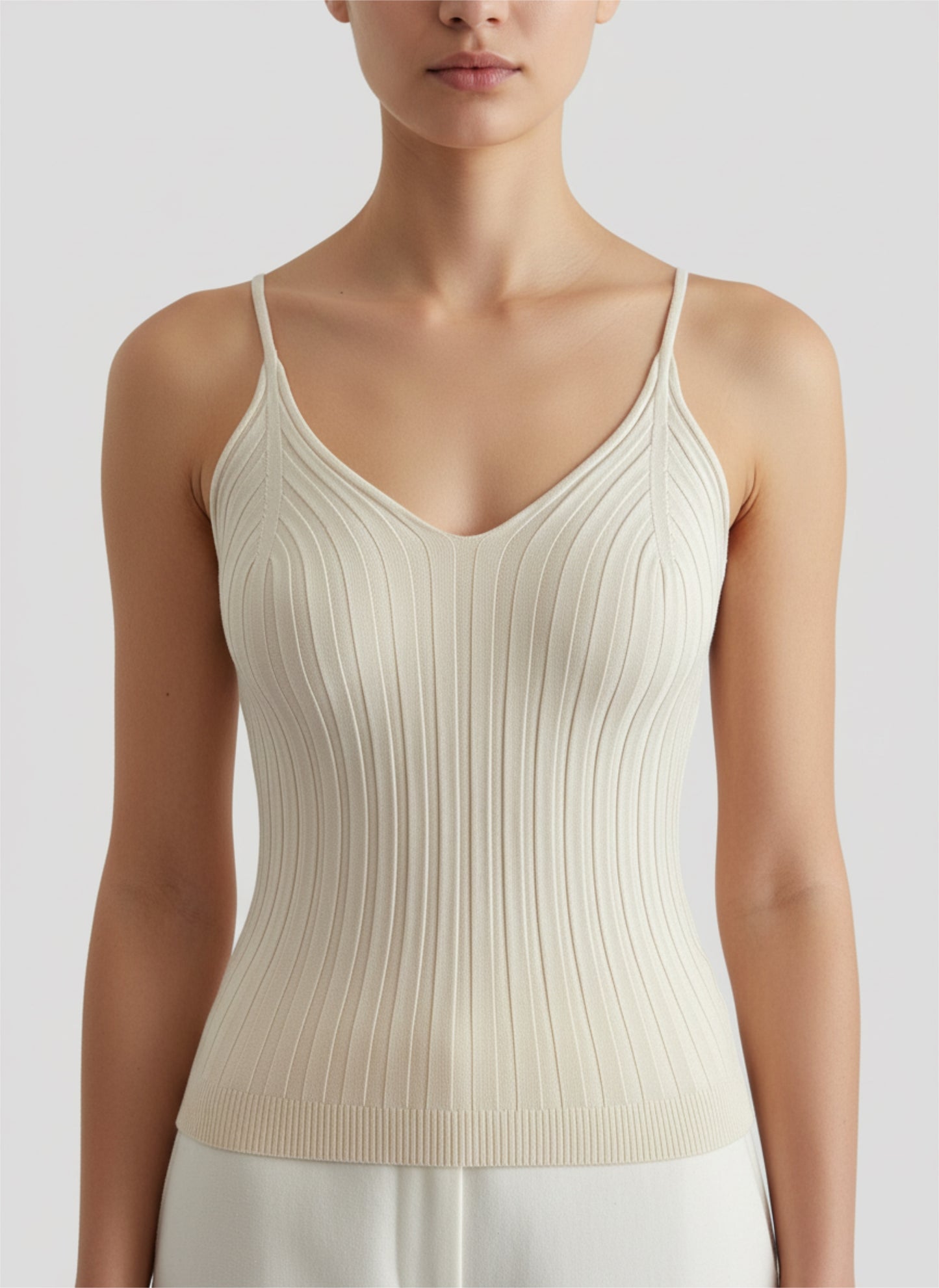 Rippstrick mit V-Ausschnitt