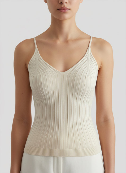 Rippstrick mit V-Ausschnitt