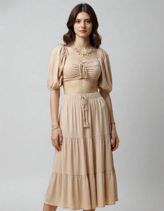 Zweiteiler aus Leinenoptik