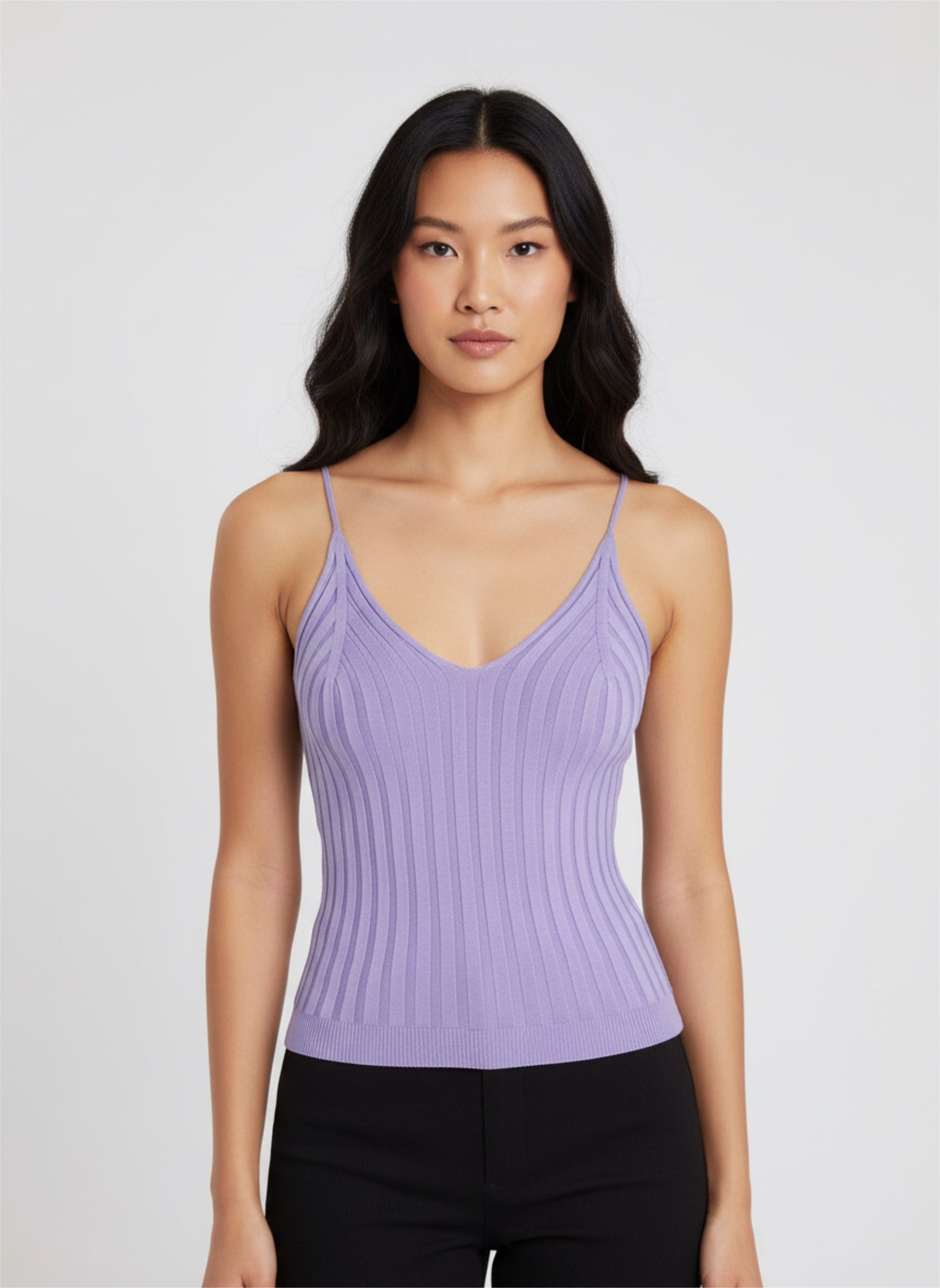 Rippstrick mit V-Ausschnitt