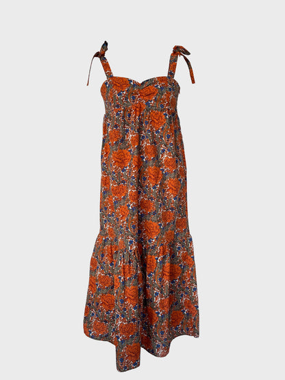 Gemustertes Midi Kleid mit Blumenmuster