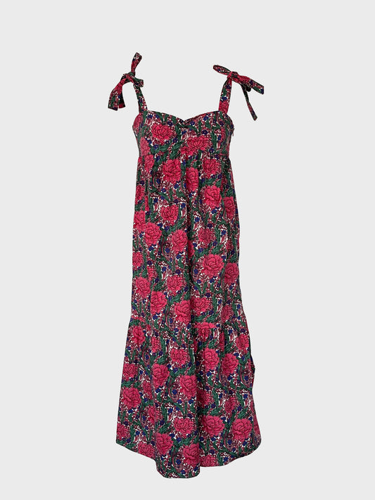 Gemustertes Midi Kleid mit Blumenmuster