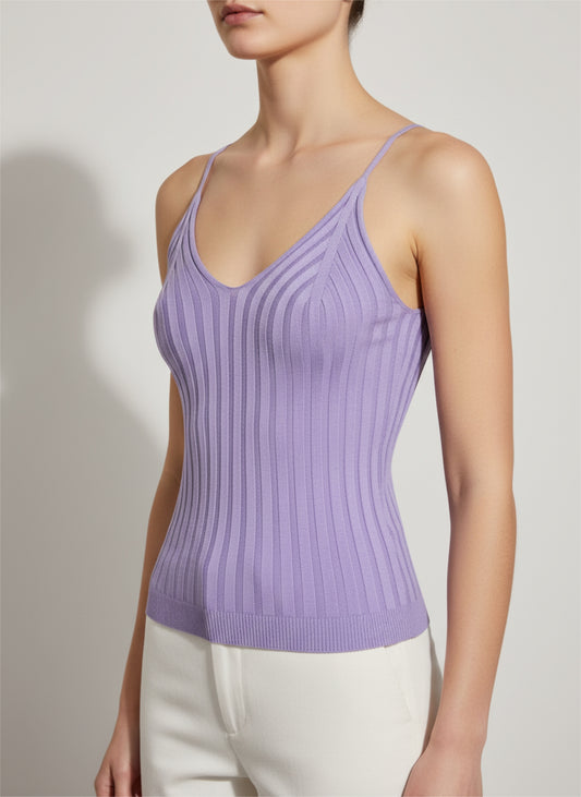 Rippstrick mit V-Ausschnitt