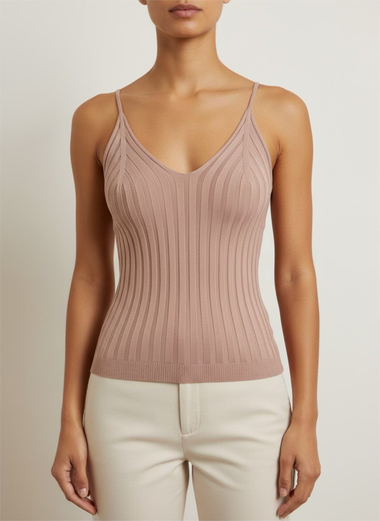 Rippstrick mit V-Ausschnitt