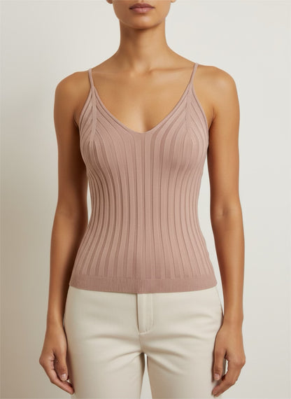 Rippstrick mit V-Ausschnitt