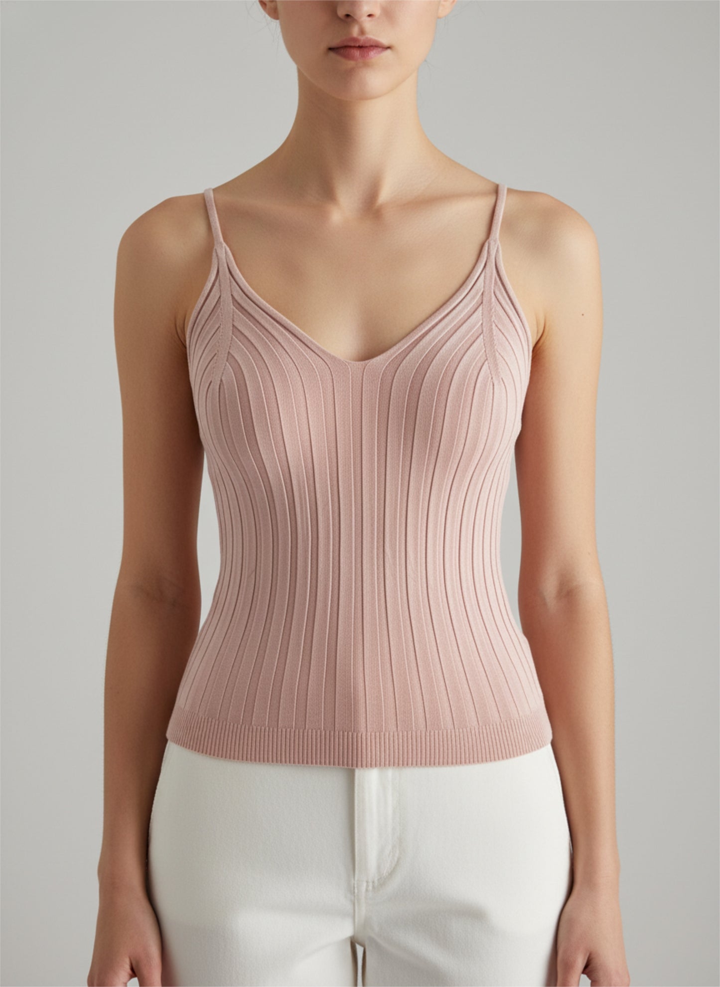 Rippstrick mit V-Ausschnitt