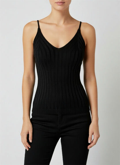 Rippstrick mit V-Ausschnitt