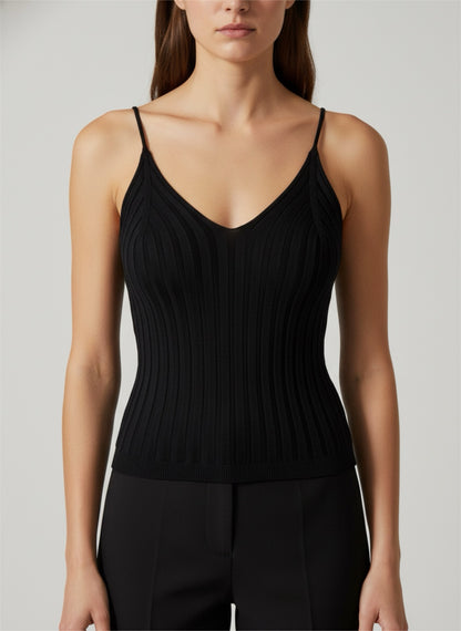 Rippstrick mit V-Ausschnitt