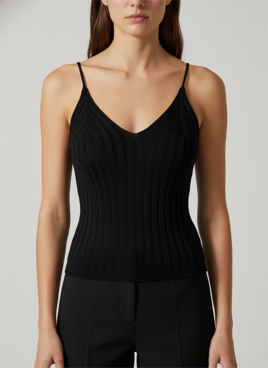 Rippstrick mit V-Ausschnitt