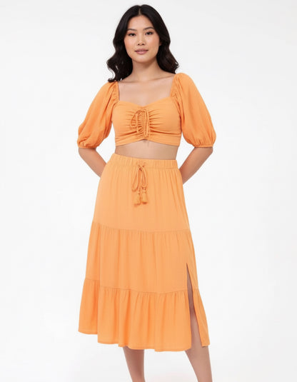 Zweiteiler aus Leinenoptik