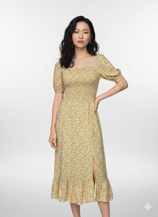 Gemustertes Midi Kleid