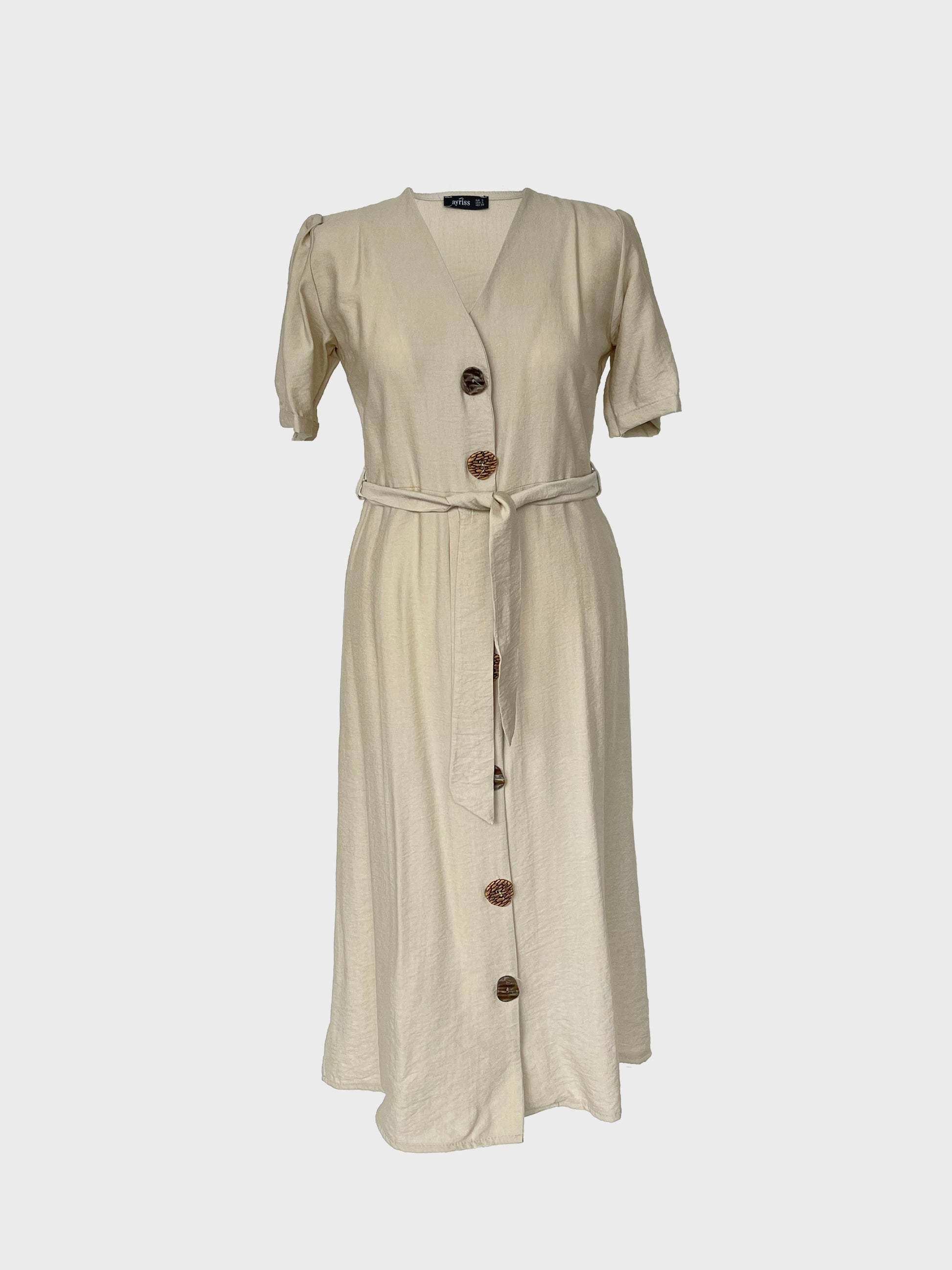 Midi Kleid mit Gürtel Stone Detailansicht – BECCA STUDIOS